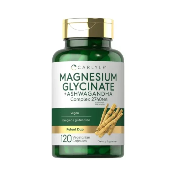 glicinato de magnesio ashwagandha carlyle 2740mg 120 capsulas vegetales 600x600 1 580x580